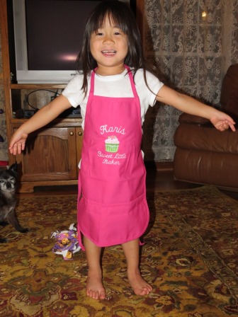 Karis with her new apron